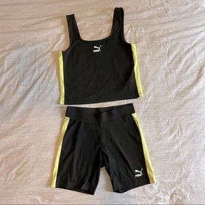 Puma Athleisure 2-pc Set | Bike shorts + crop top